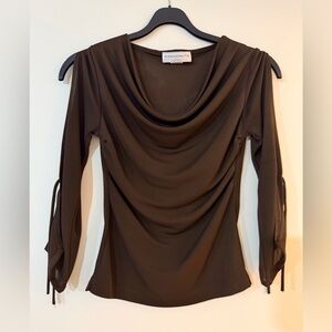 Parachute Brown tie sleeve top - Small